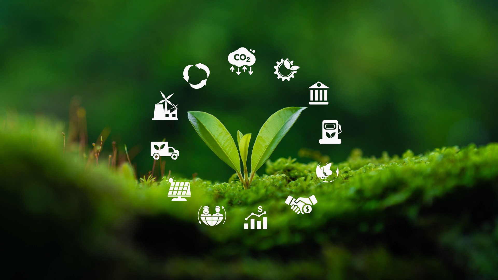 ESG Icon Environmental, Social and Governance Concept Sustainable Global Environment Concept